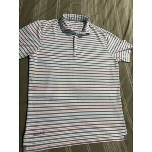 Johnnie O Colorful Striped Polo Shirt Men’s Size Medium Read Info